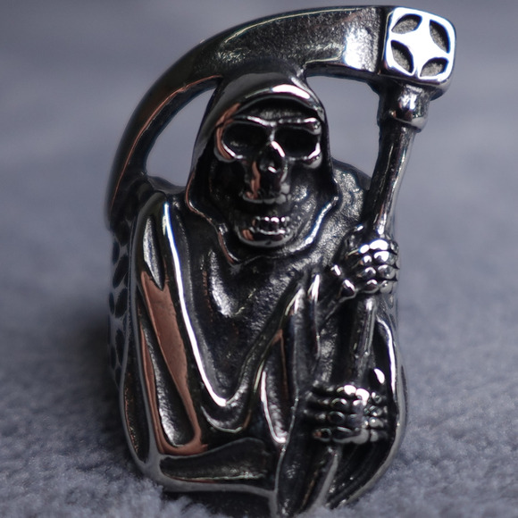 Stainless Steel Grim Reaper Ring Size 11 RSRN-659 - Picture 1 of 6